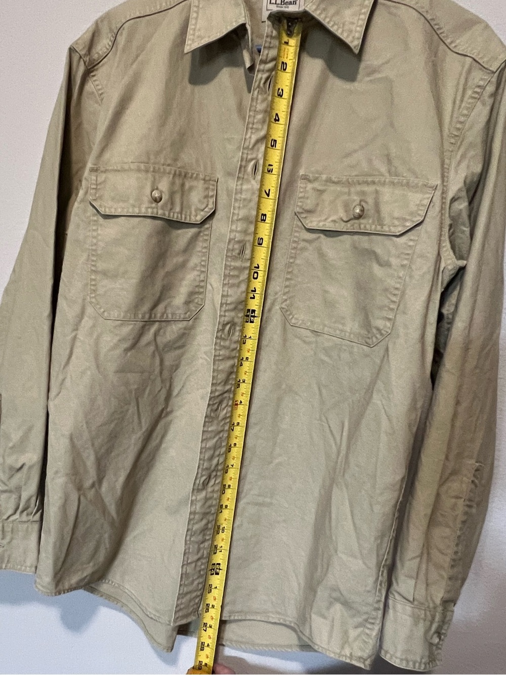 L.L. Bean Men's Khaki Button-Down Work Shirt - Traditional Fit - Picture 9 of 10